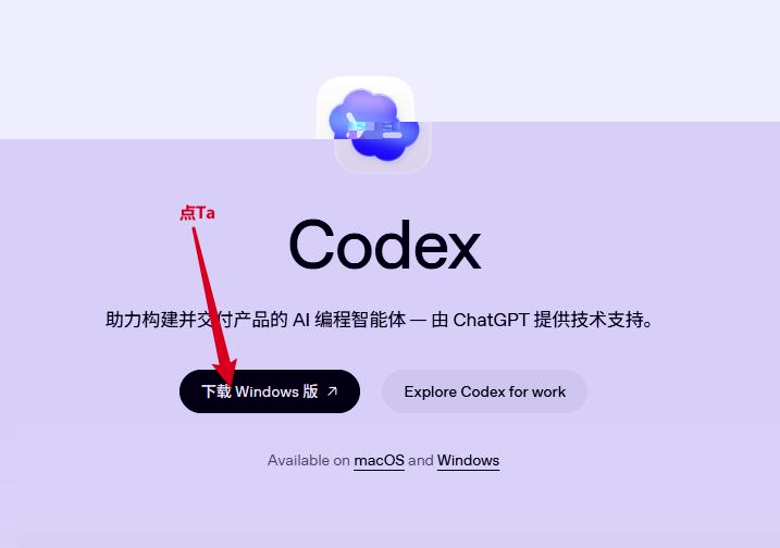Codex 官方页面下载入口